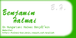 benjamin halmai business card